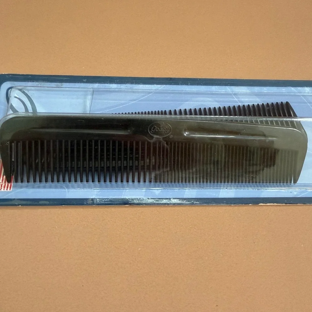 Vintage 1999 Goody Unbreakable Pocket Combs 2 Pack Black Made in USA New 00639